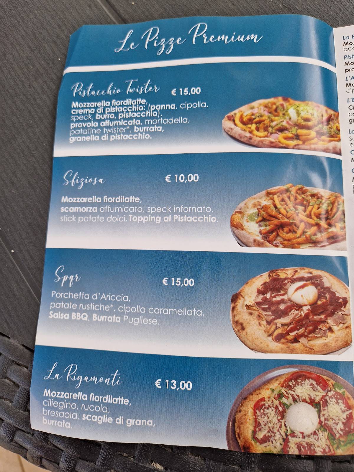 Menu di Pizzeria Grano Mascali 