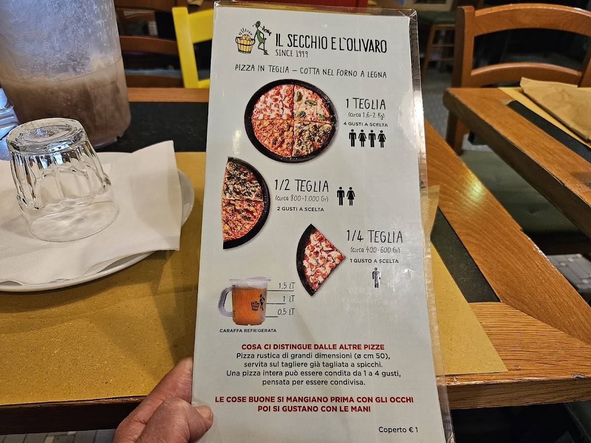 Menu di Il Secchio e l'Olivaro Porto Fluviale 