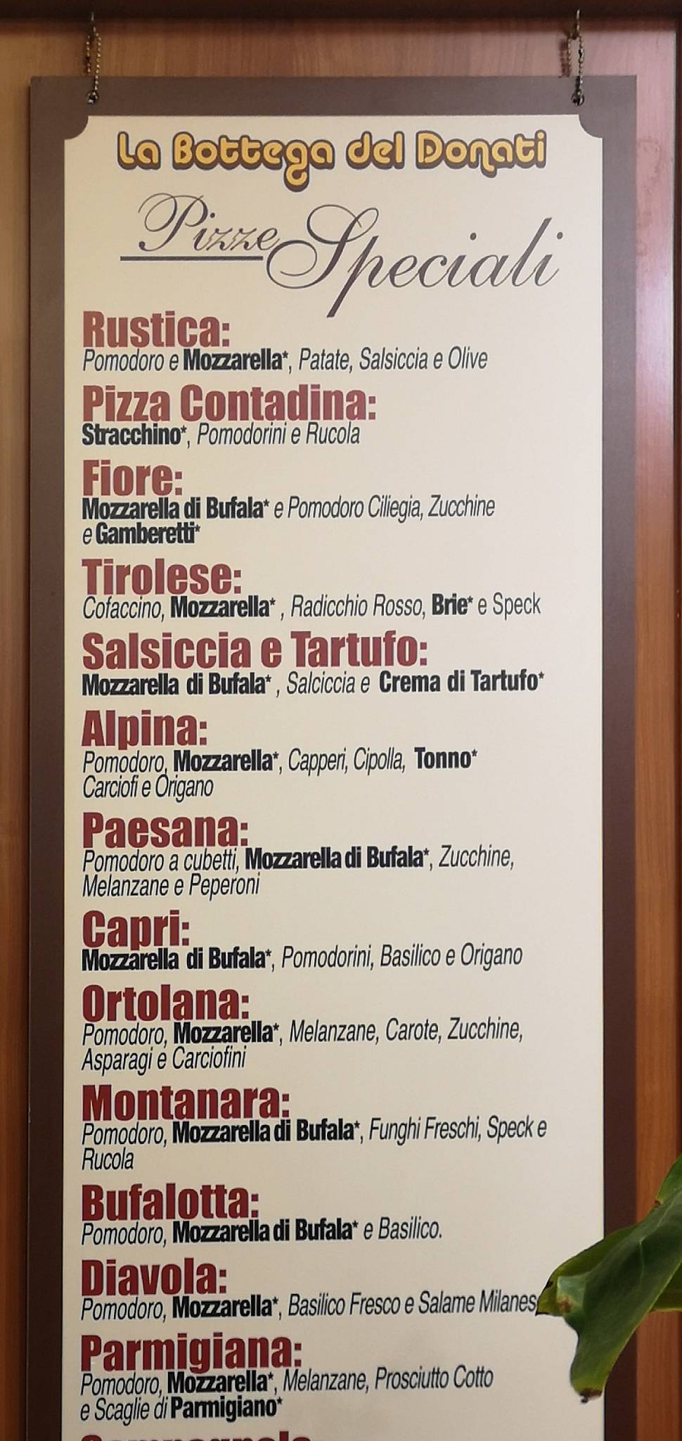 Menu di La Bottega del Donati 