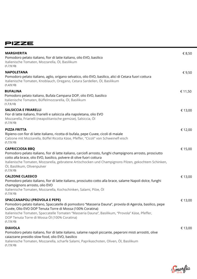 Menu di La Smorfia Merano 