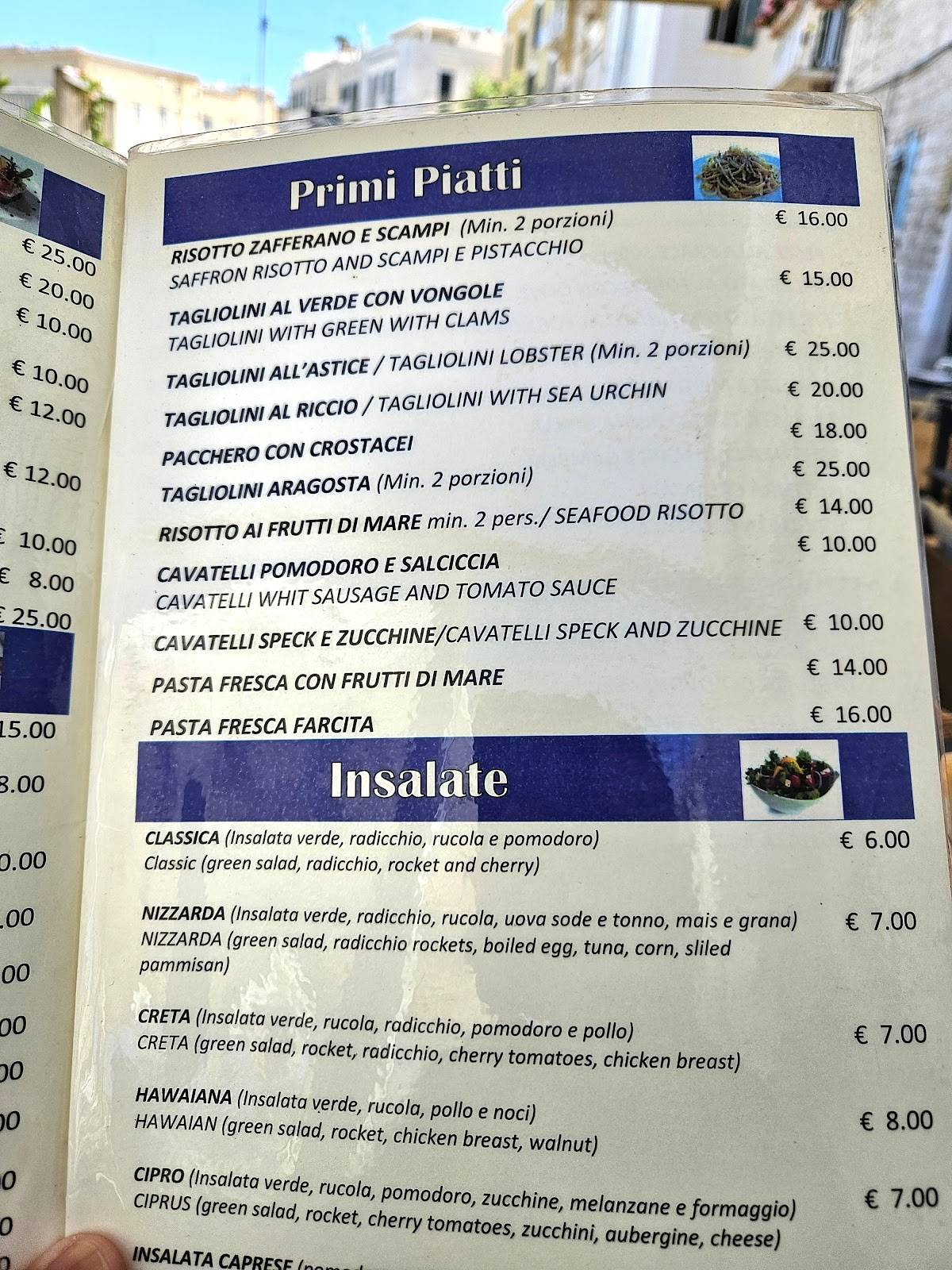 Menu di L'altro Molo 