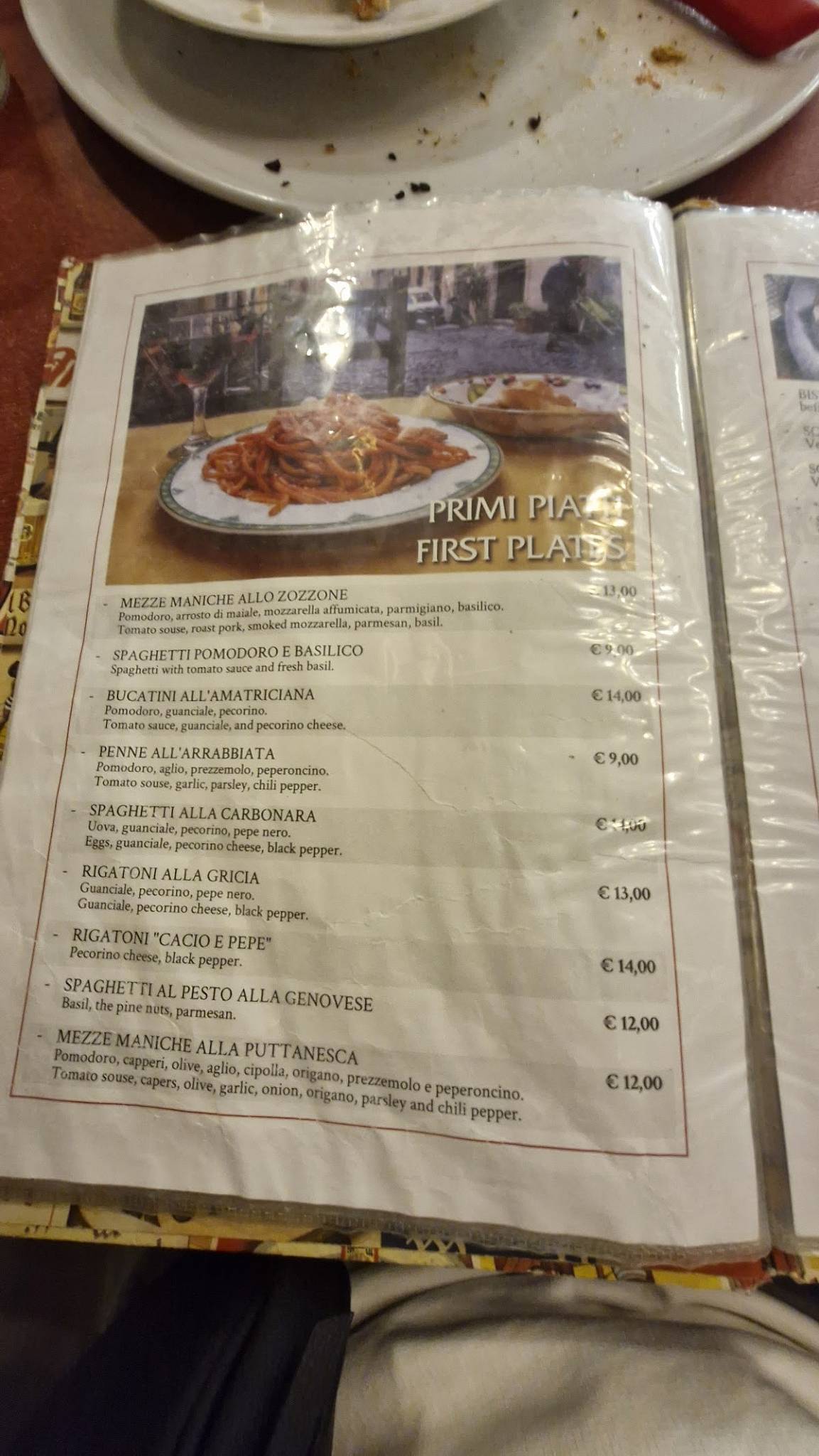 Menu di Lo Zozzone 