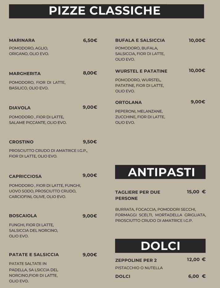 Menu di Pizzeria Lucifero 