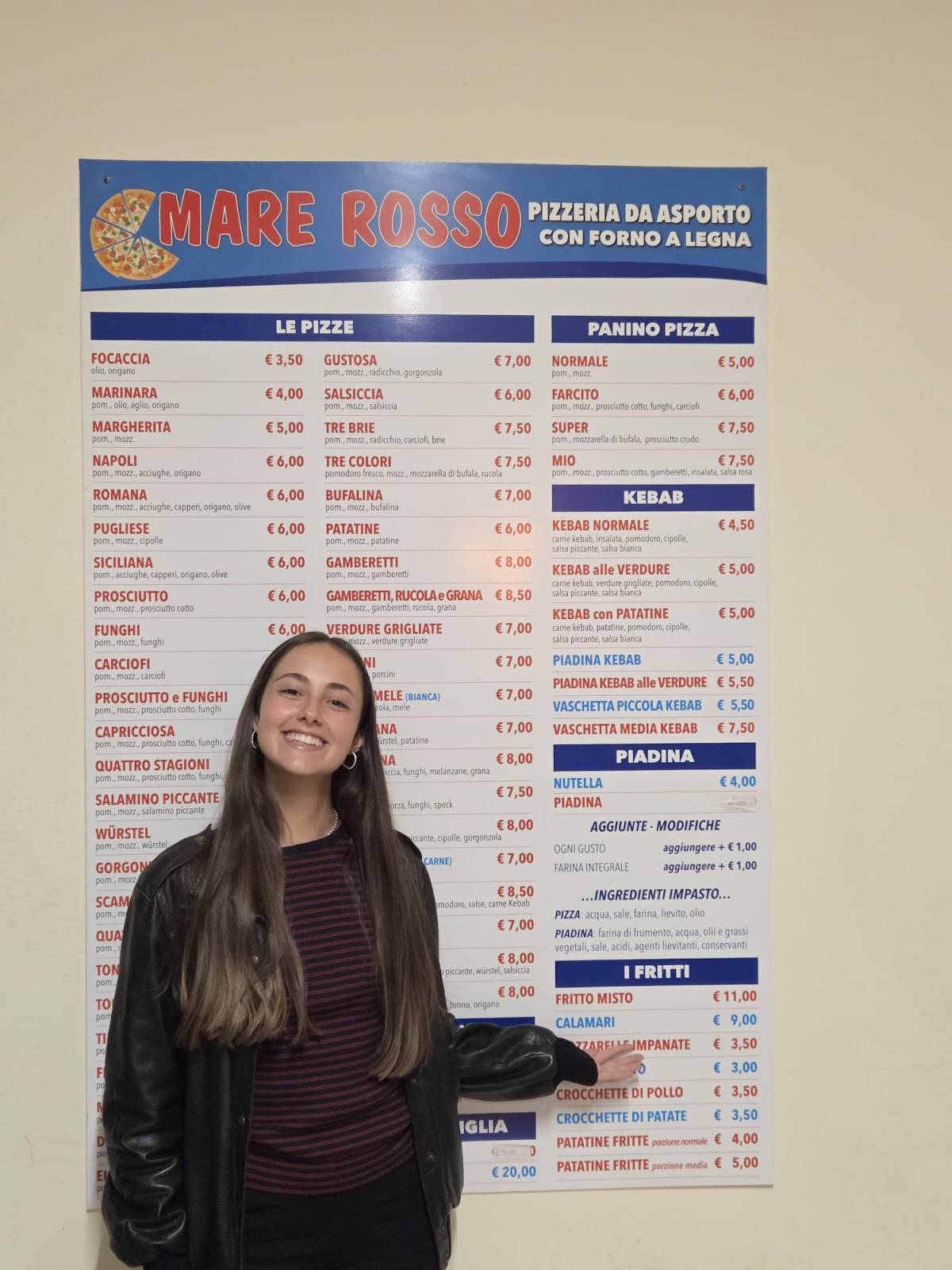 Menu di Pizzeria Mare Rosso 