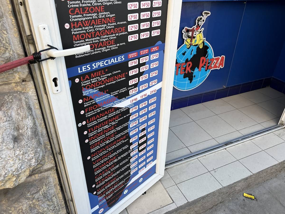 Menu de Mister Pizza -Nice Barla