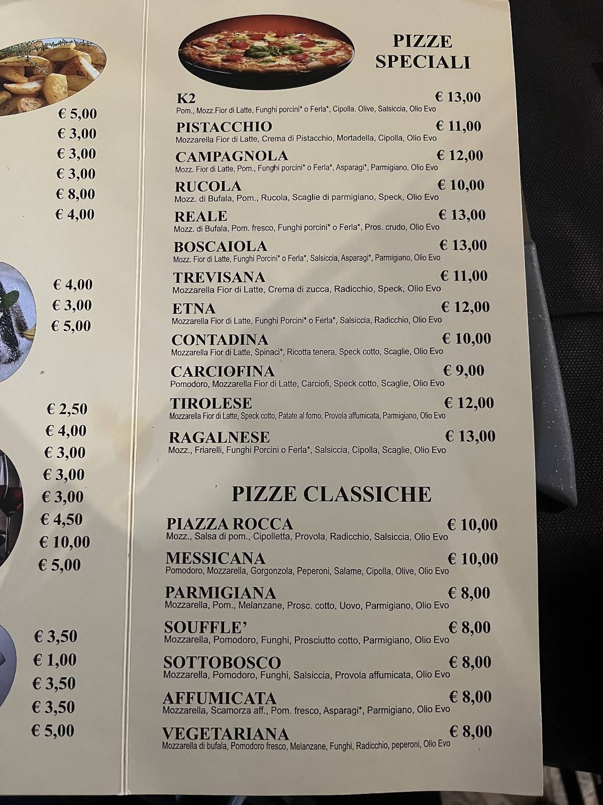 Menu di Nuovo K2 ristorante 