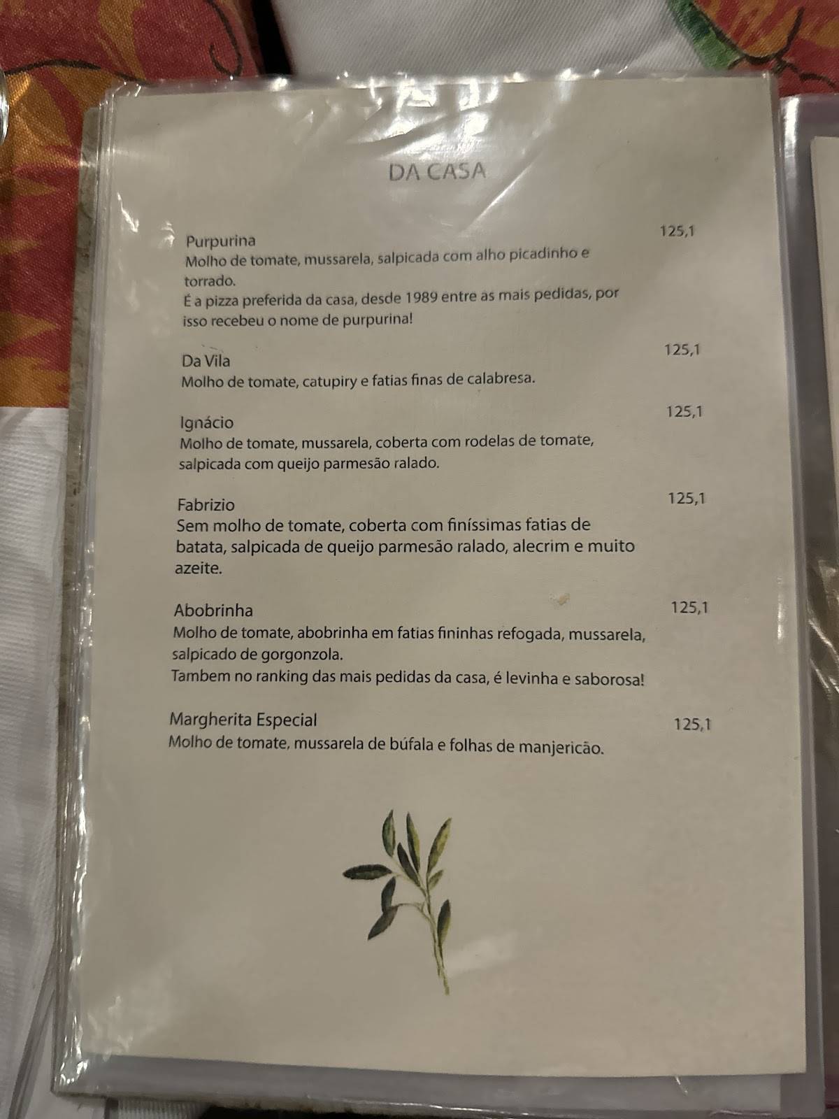 Oficina de Pizzas cardápio