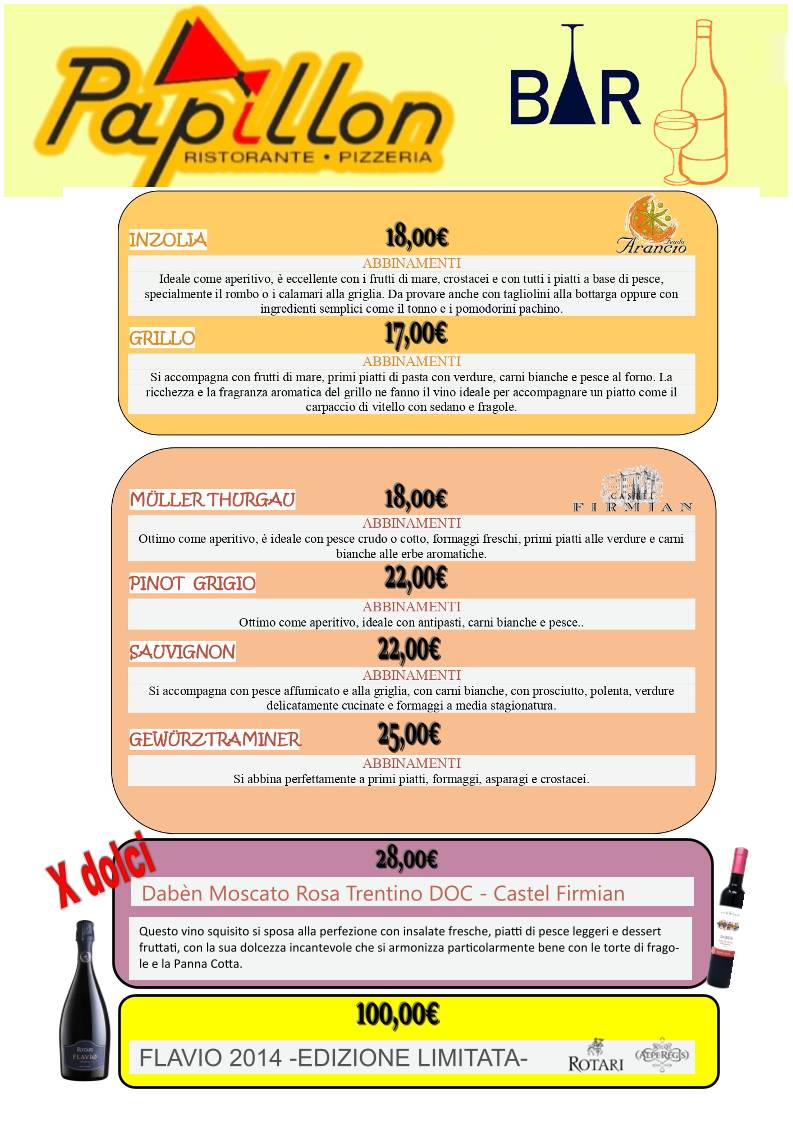 Menu di Papillon 