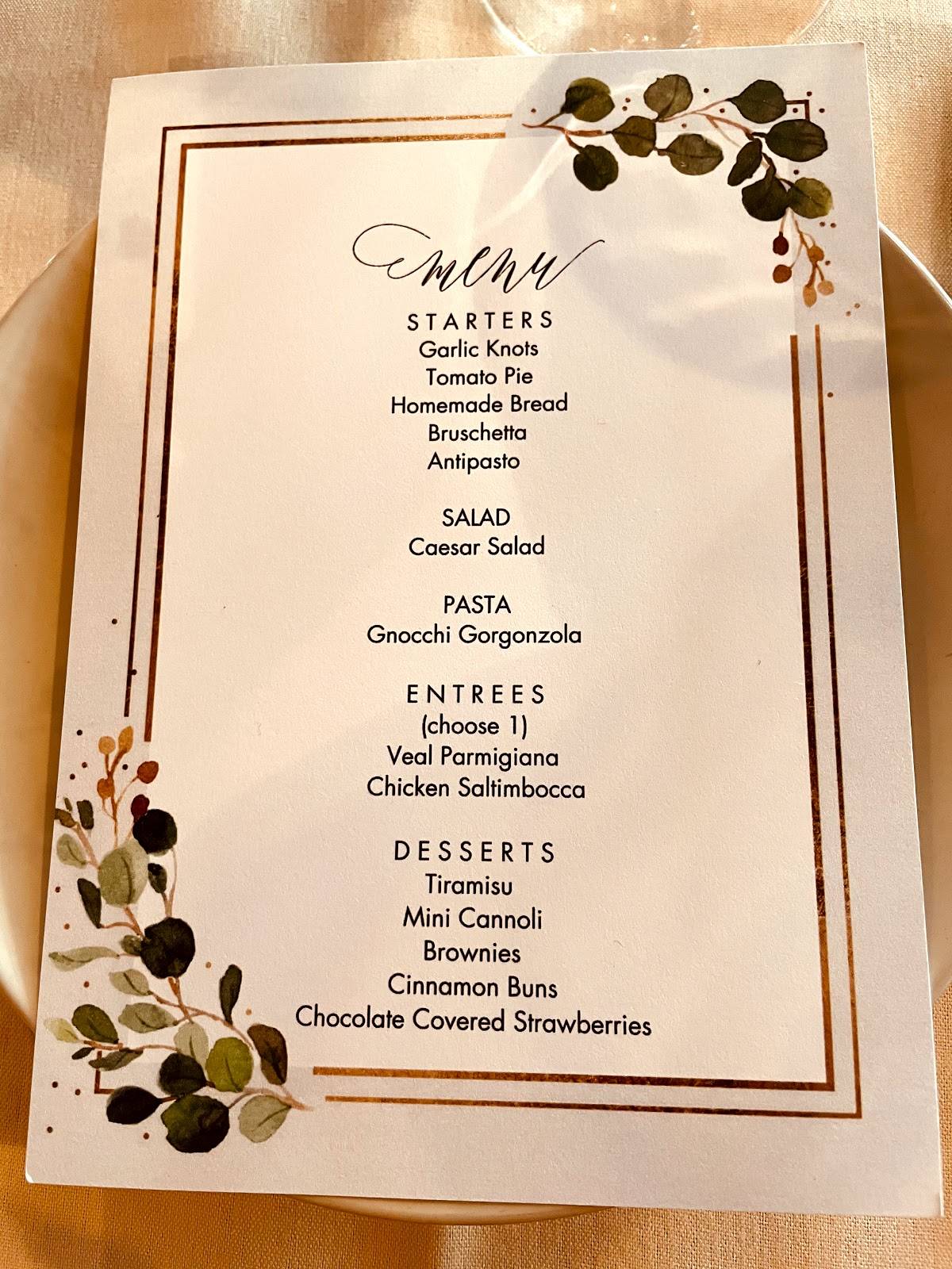 Menu at Piccolo Mondo Italian Restaurant, Pottstown