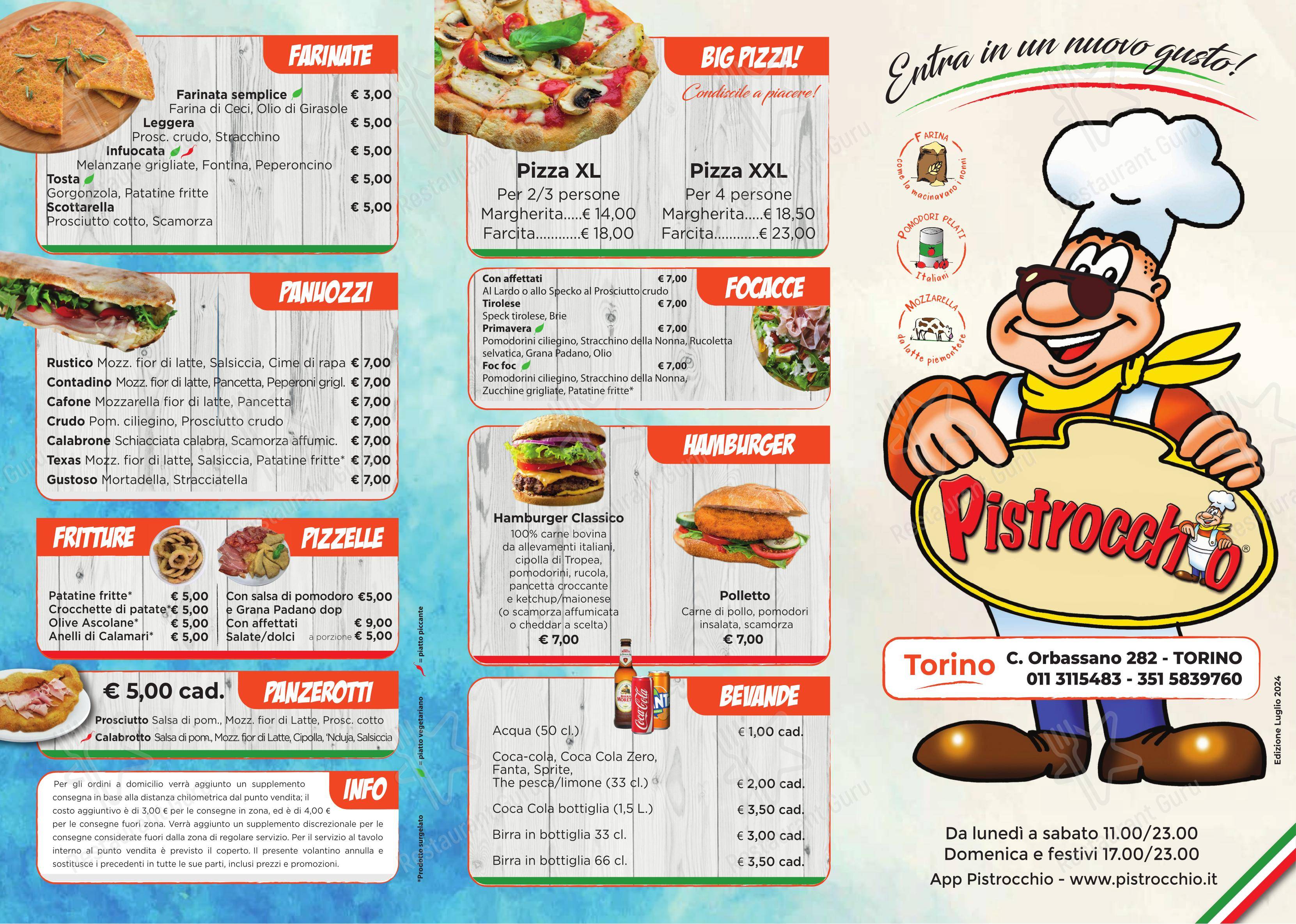 Pizzeria Pistrocchio in Torino - Menu