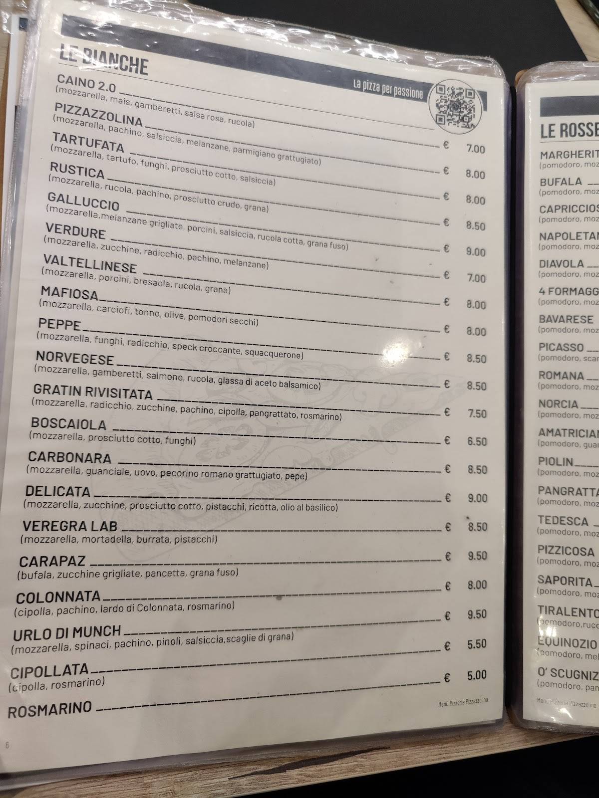 Menu di Pizzazzolina 