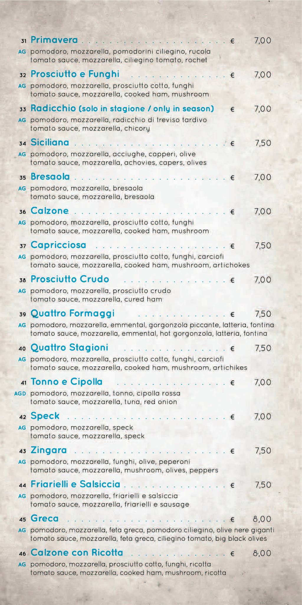 Menu di Da Rosalba 