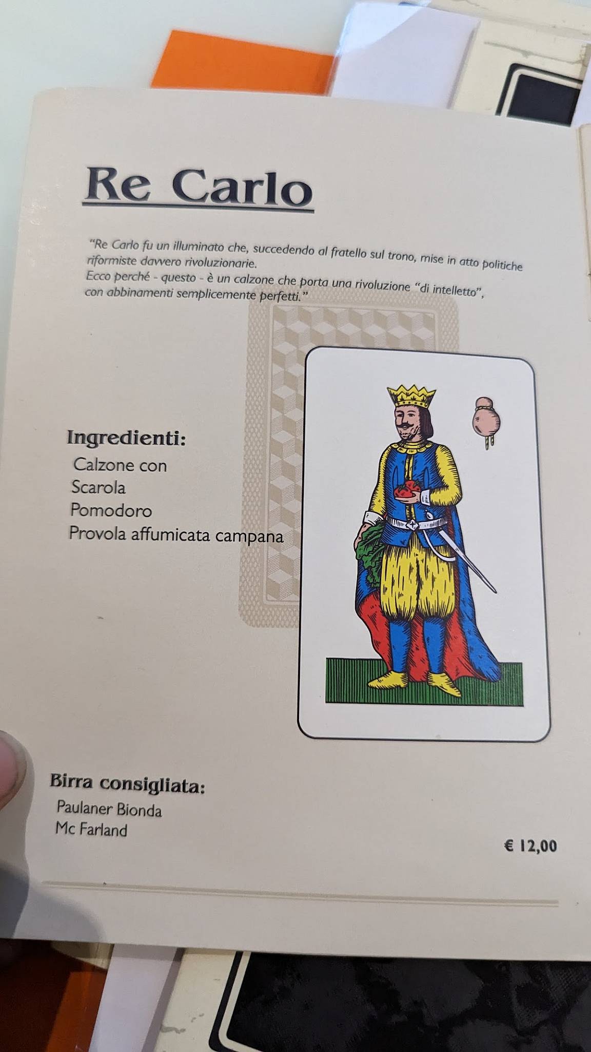 Menu di Pizzeria Ristorante Partenope 