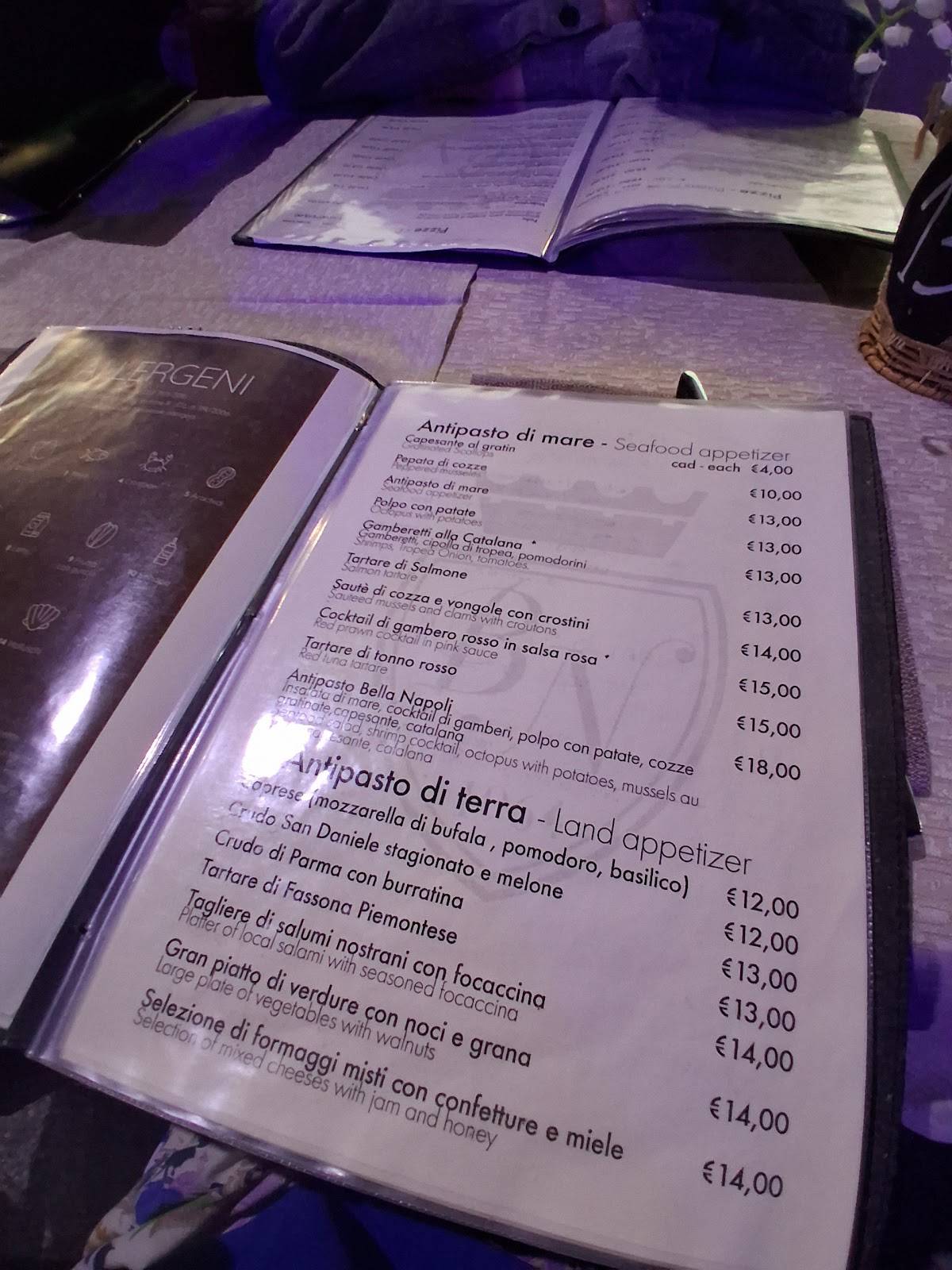 Menu di Pizzeria Ristorante Bella Napoli 