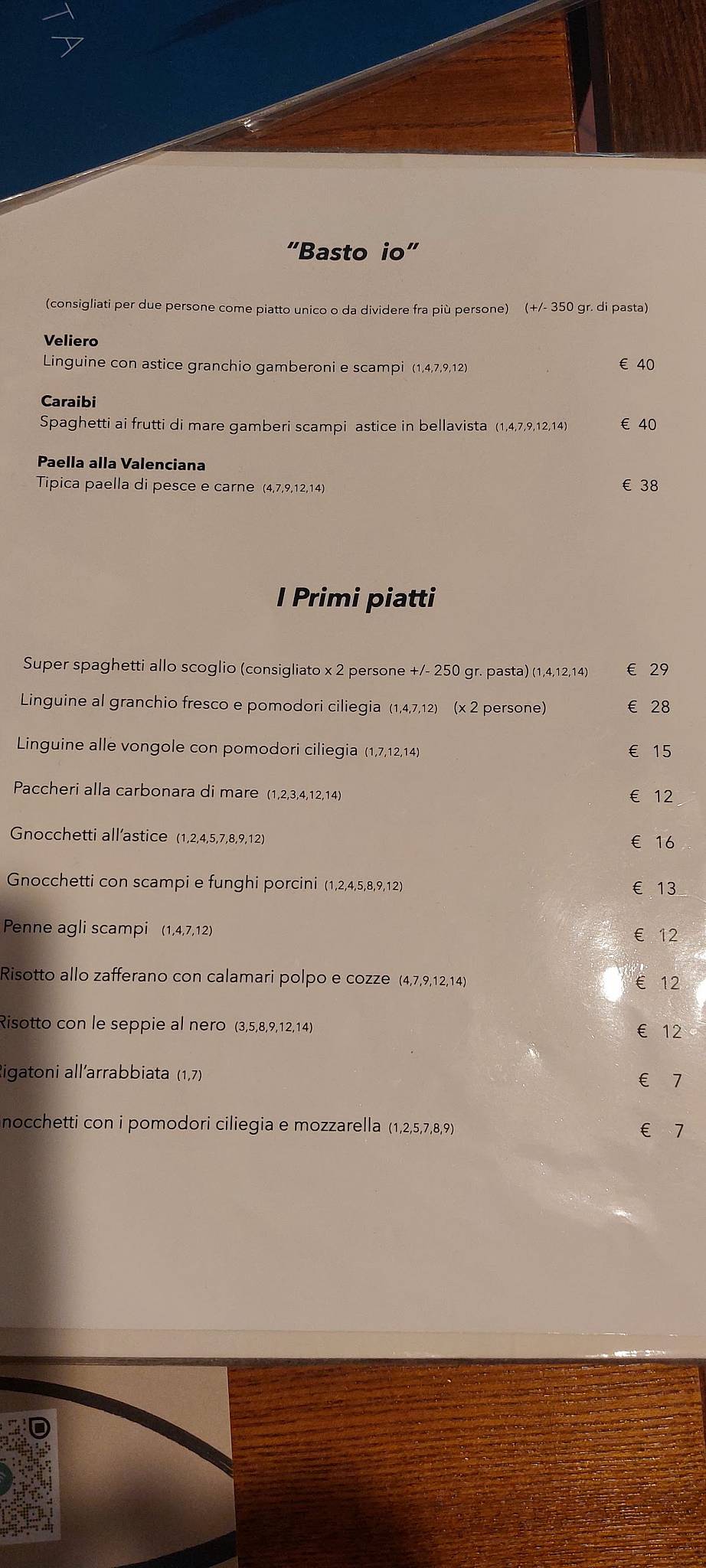 Menu di Ristorante L'Acqua Cheta 