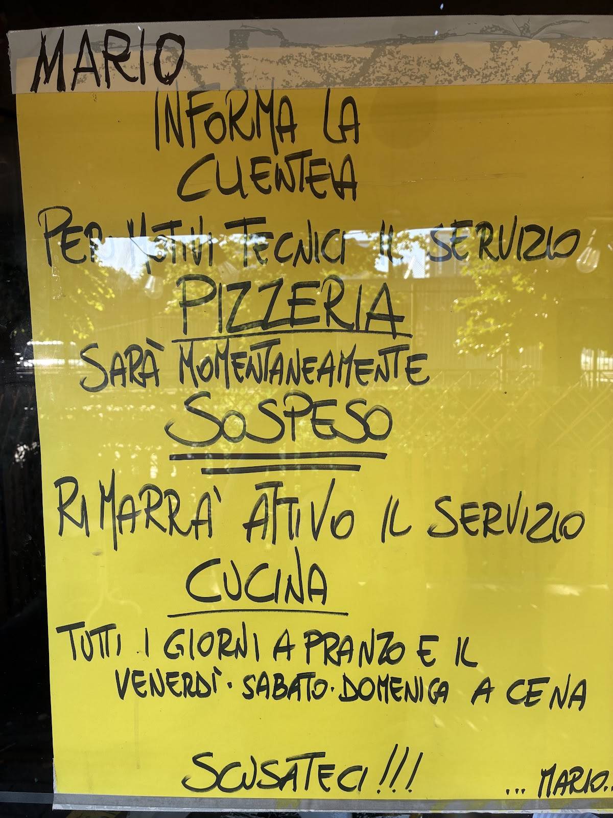 Menu di Pizzeria Mario 