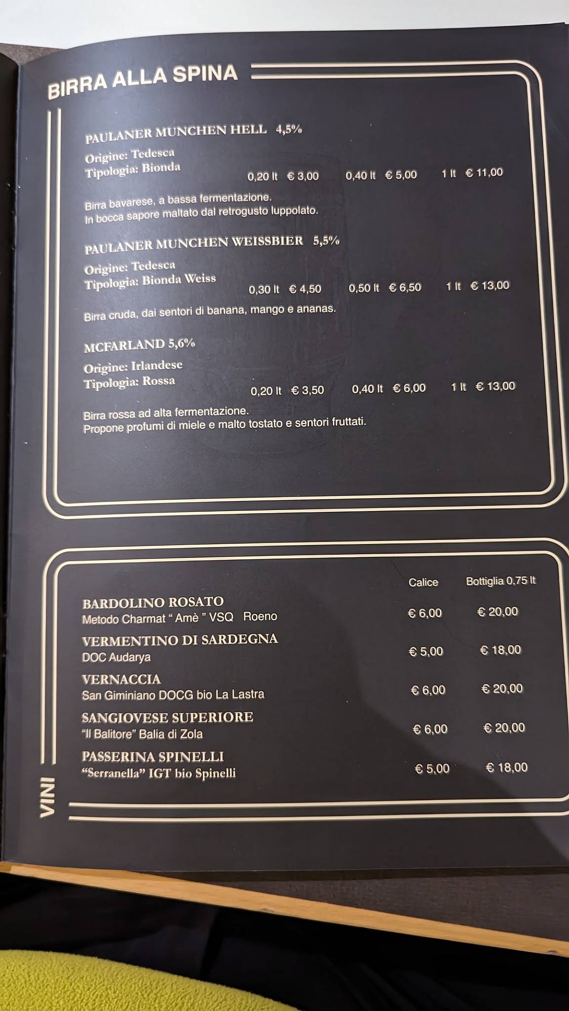 Menu di Pizzeria Ristorante Partenope 