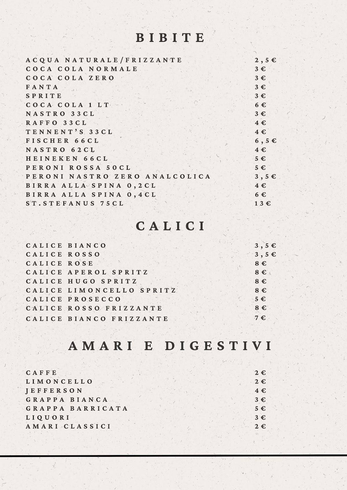 Menu di Ristorante Pizzeria Ninuccio Meta 