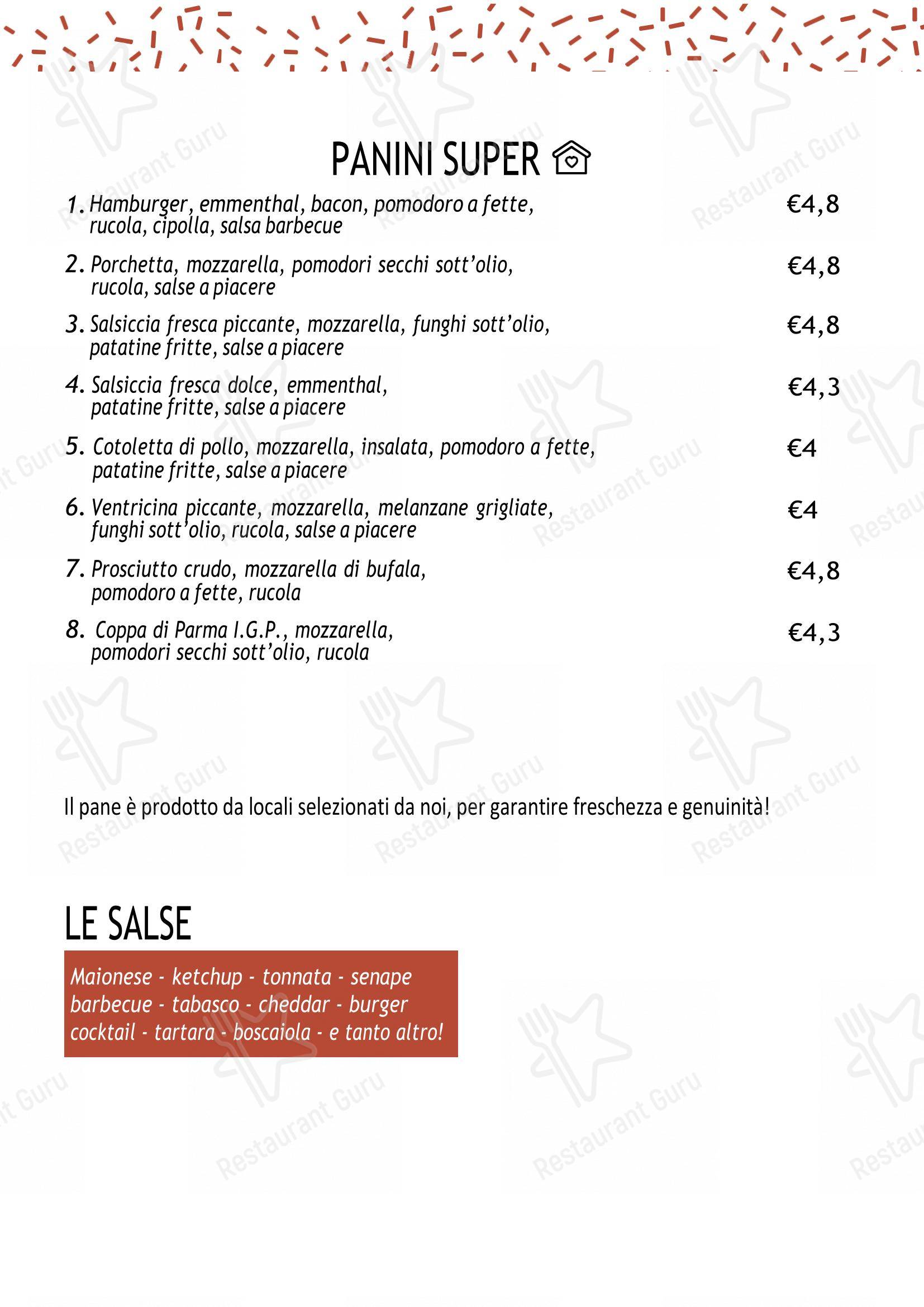 Menu per Pizzeria La Rustica ristorante