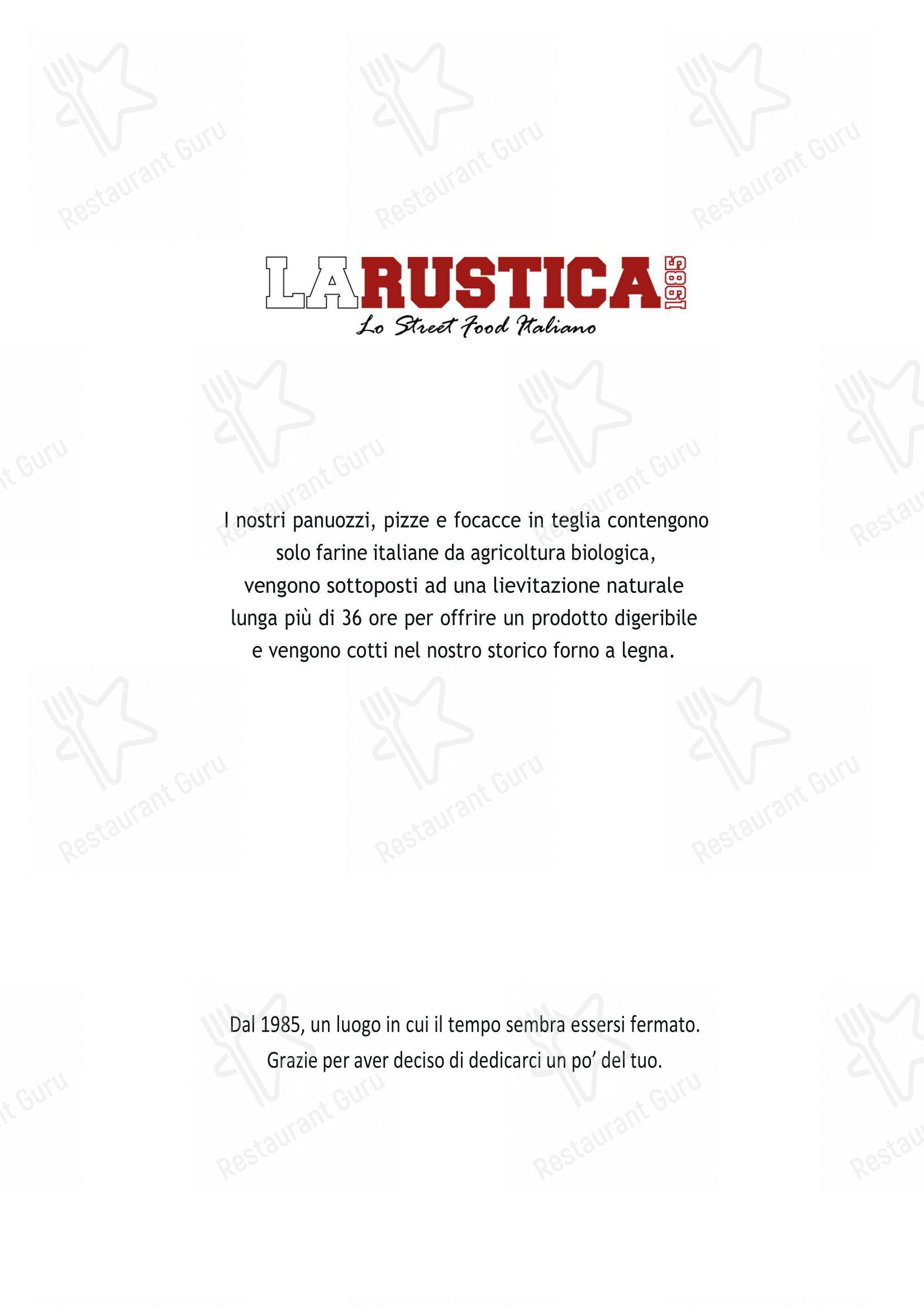 Menu per Pizzeria La Rustica in Santeramo In Colle
