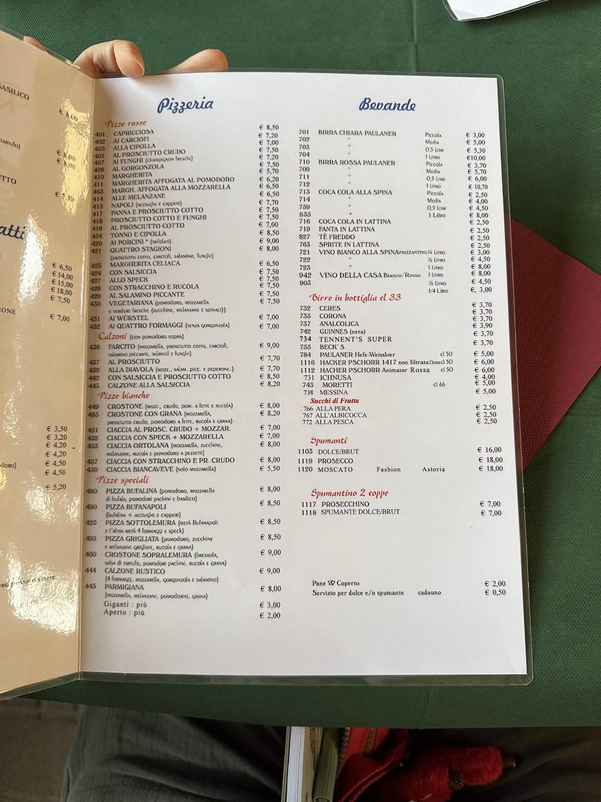 Menu di Pizzeria Sottolemura Ristorante 