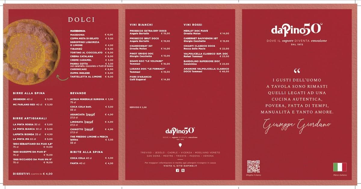 Menu di da Pino Trieste 