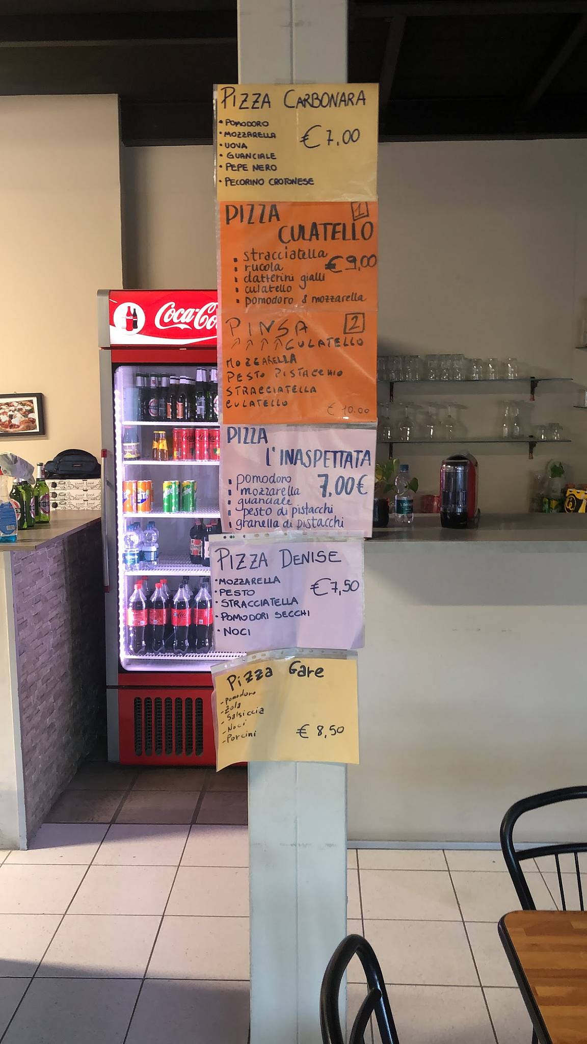 Menu di Pizzeria d'asporto La Colonna 