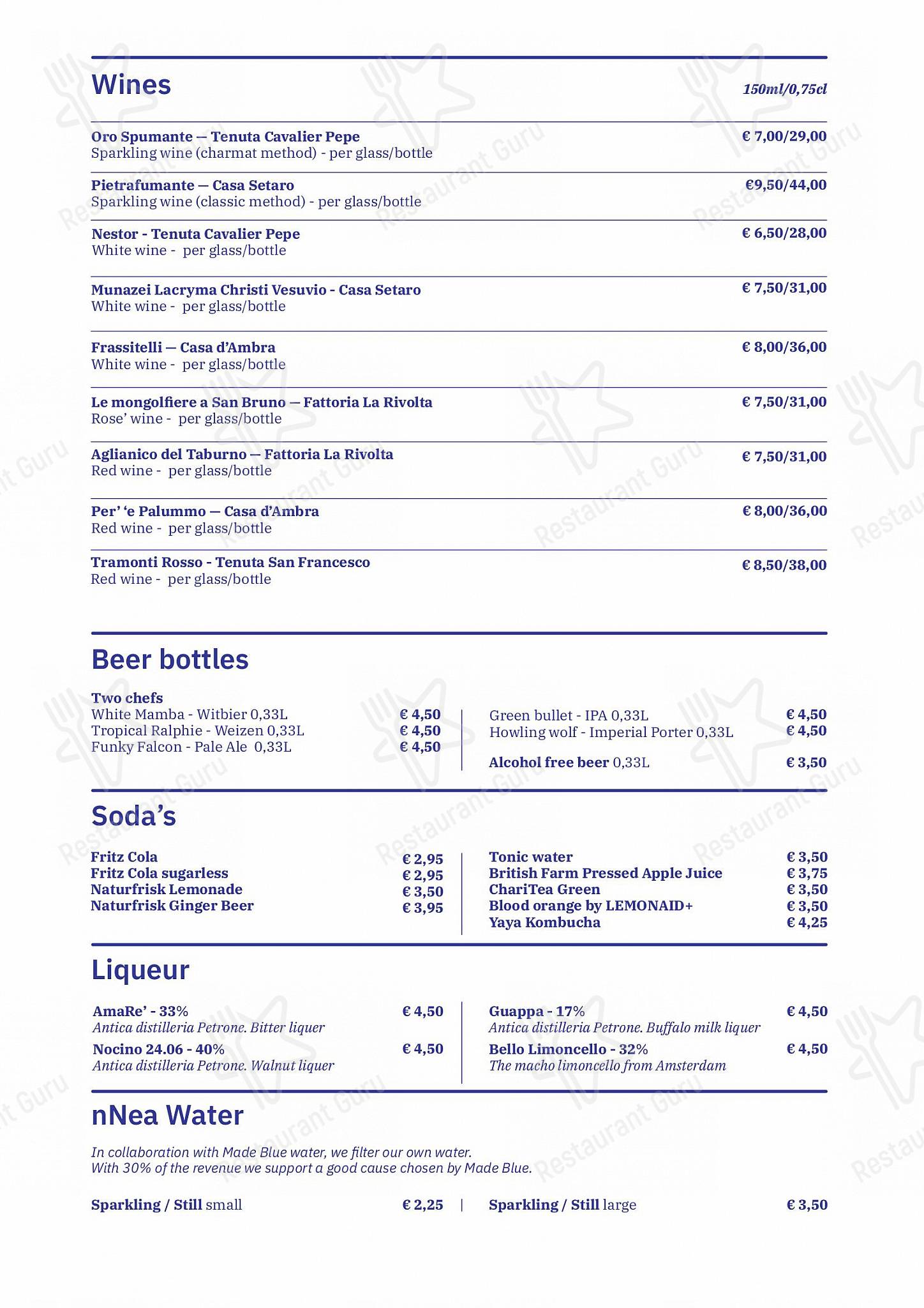 Takeaway Menu pour nNea Pizza dans Amsterdam