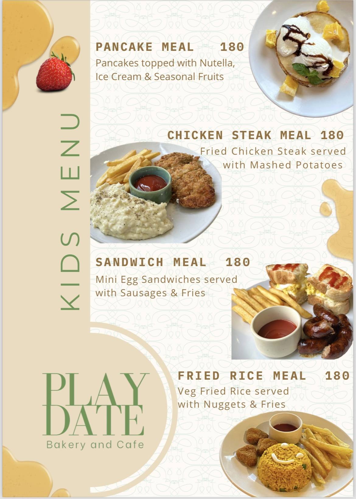 Playdate-Playarea&Cafe menu