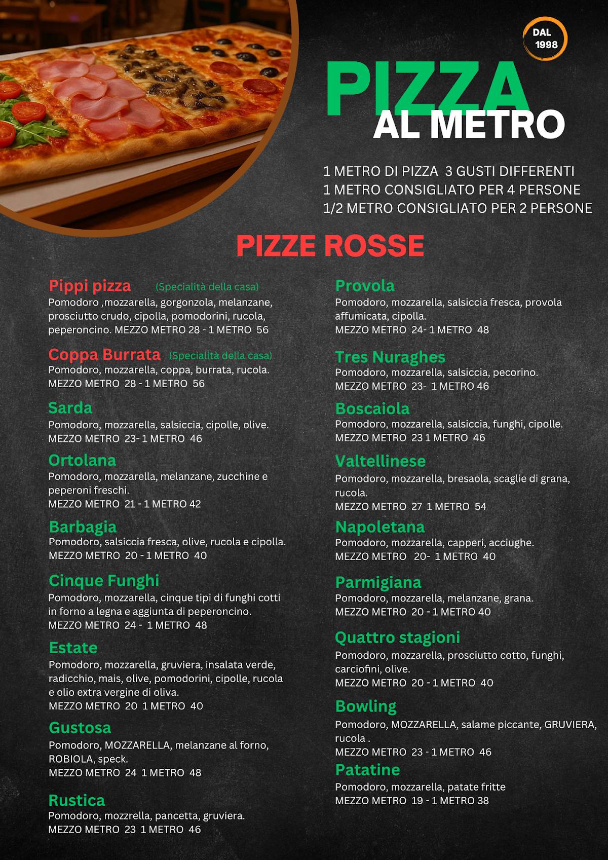 Menu di Poco Loco Alghero 