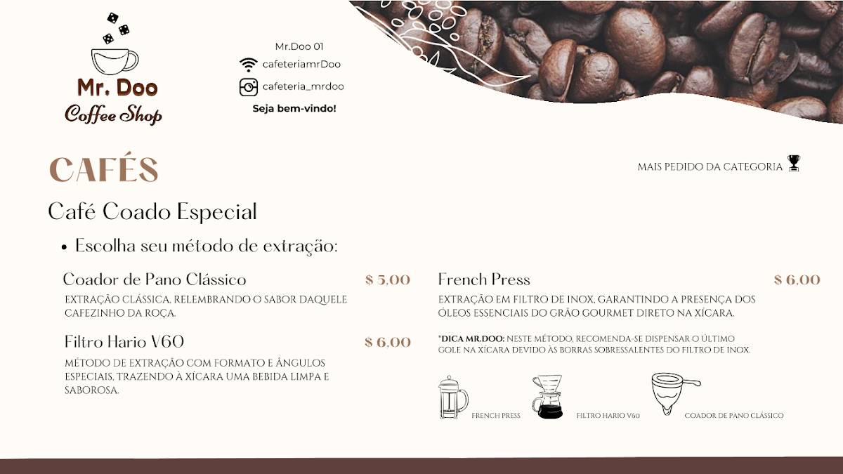 Mr. Doo Coffee Shop cardápio