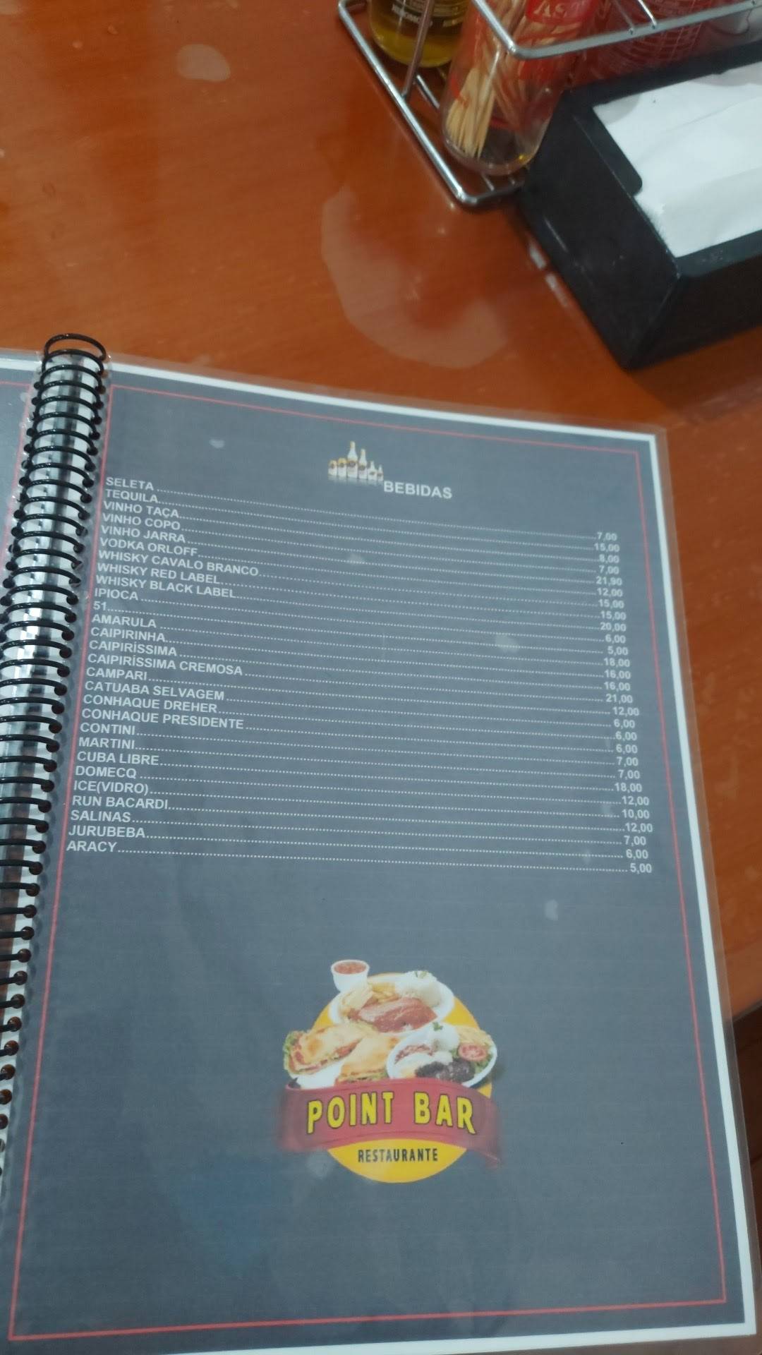 Point Bar cardápio