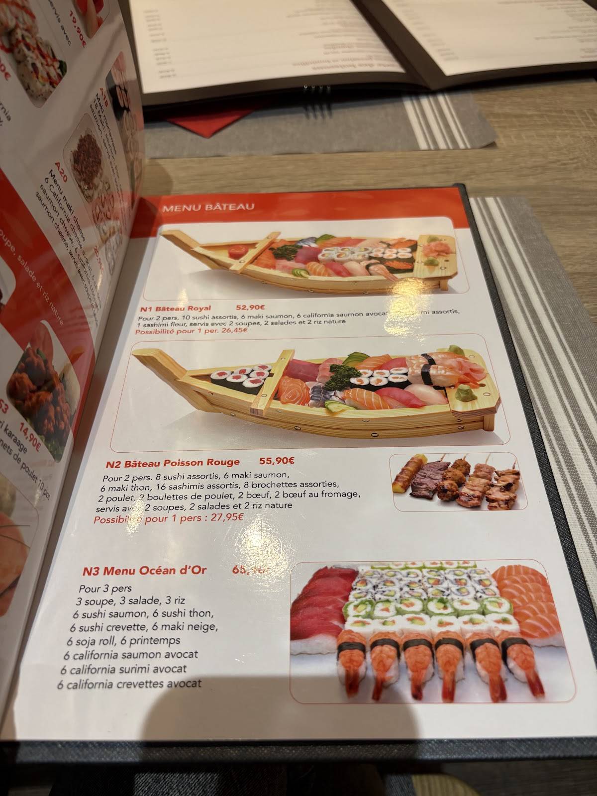 Menu de Poisson Rouge