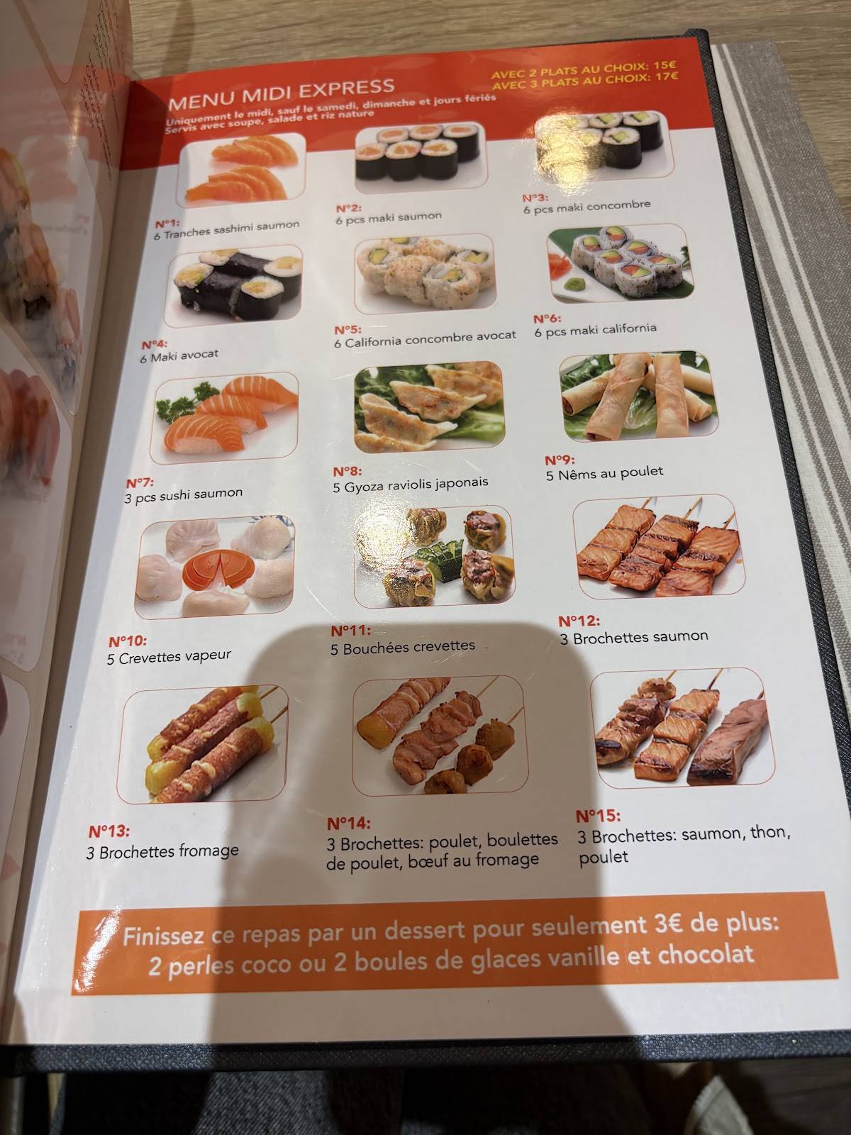 Menu de Poisson Rouge