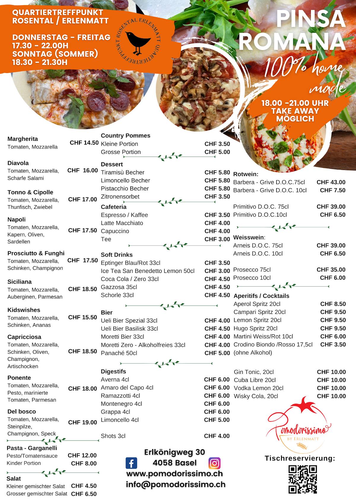 Menu di Pomodorissimo 