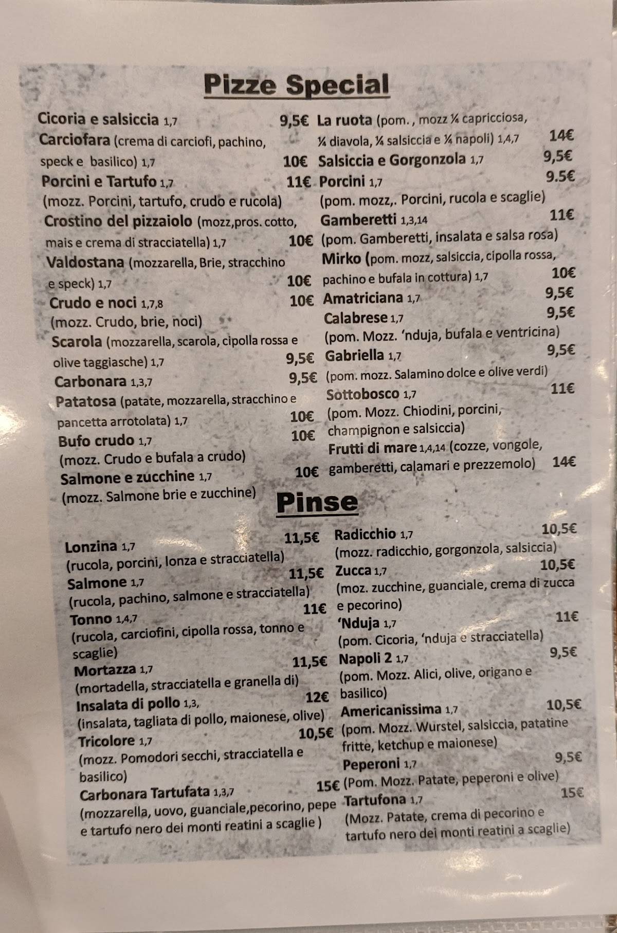 Menu di Pomodoro e Basilico 
