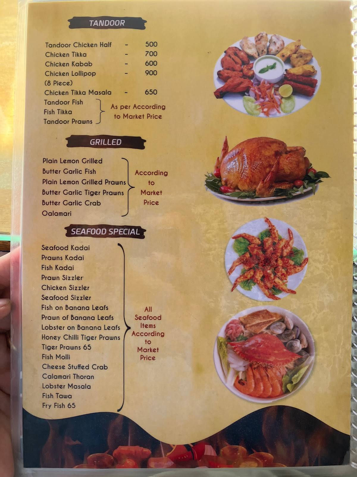 Chili’s Floating Restaurant menu