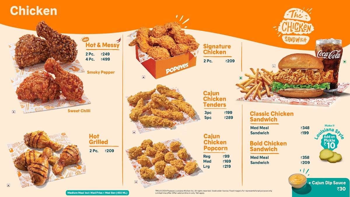 Popeyes - Famous Louisiana Chicken menu