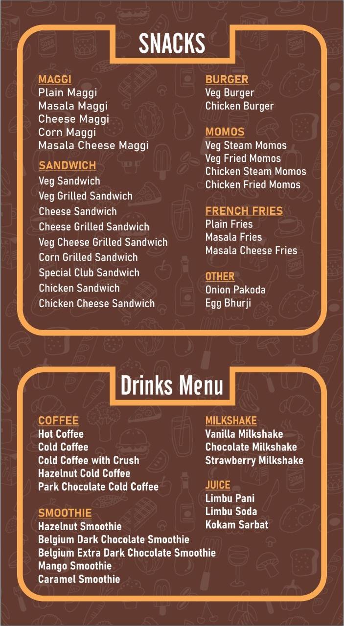 Popsicles cafe menu