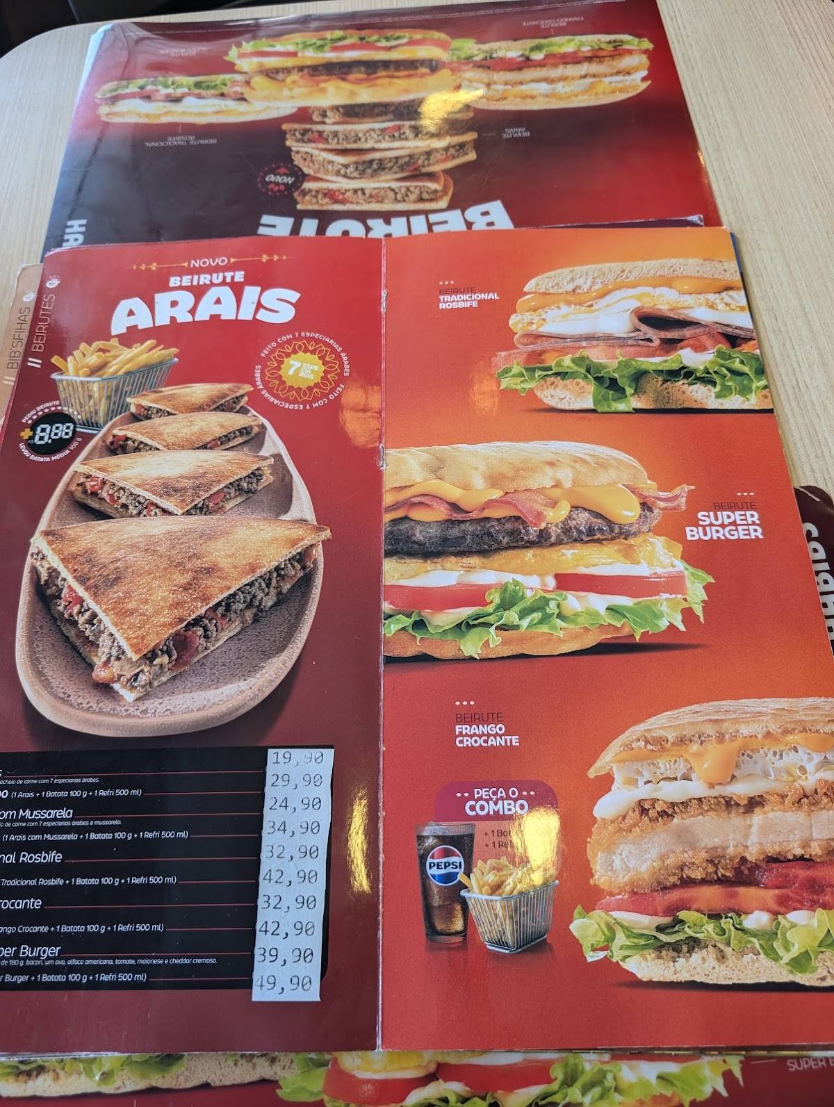 Habibs cardápio