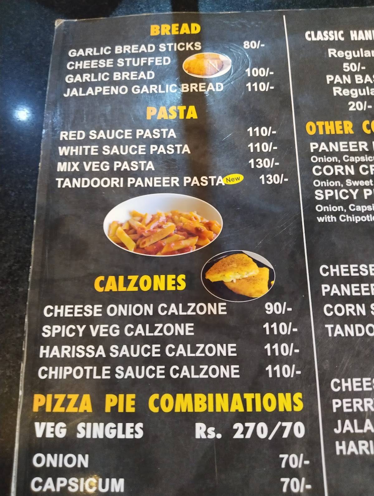 Prime Pizza menu