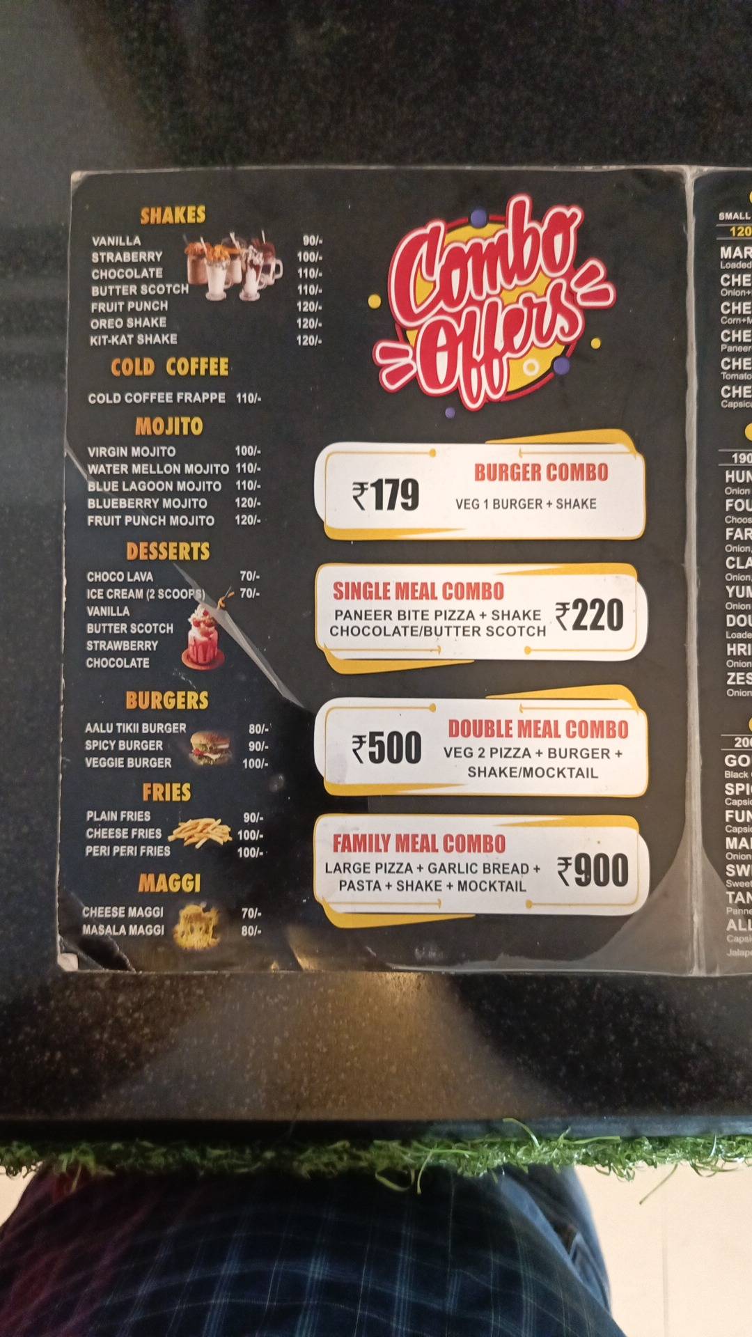 Prime Pizza menu