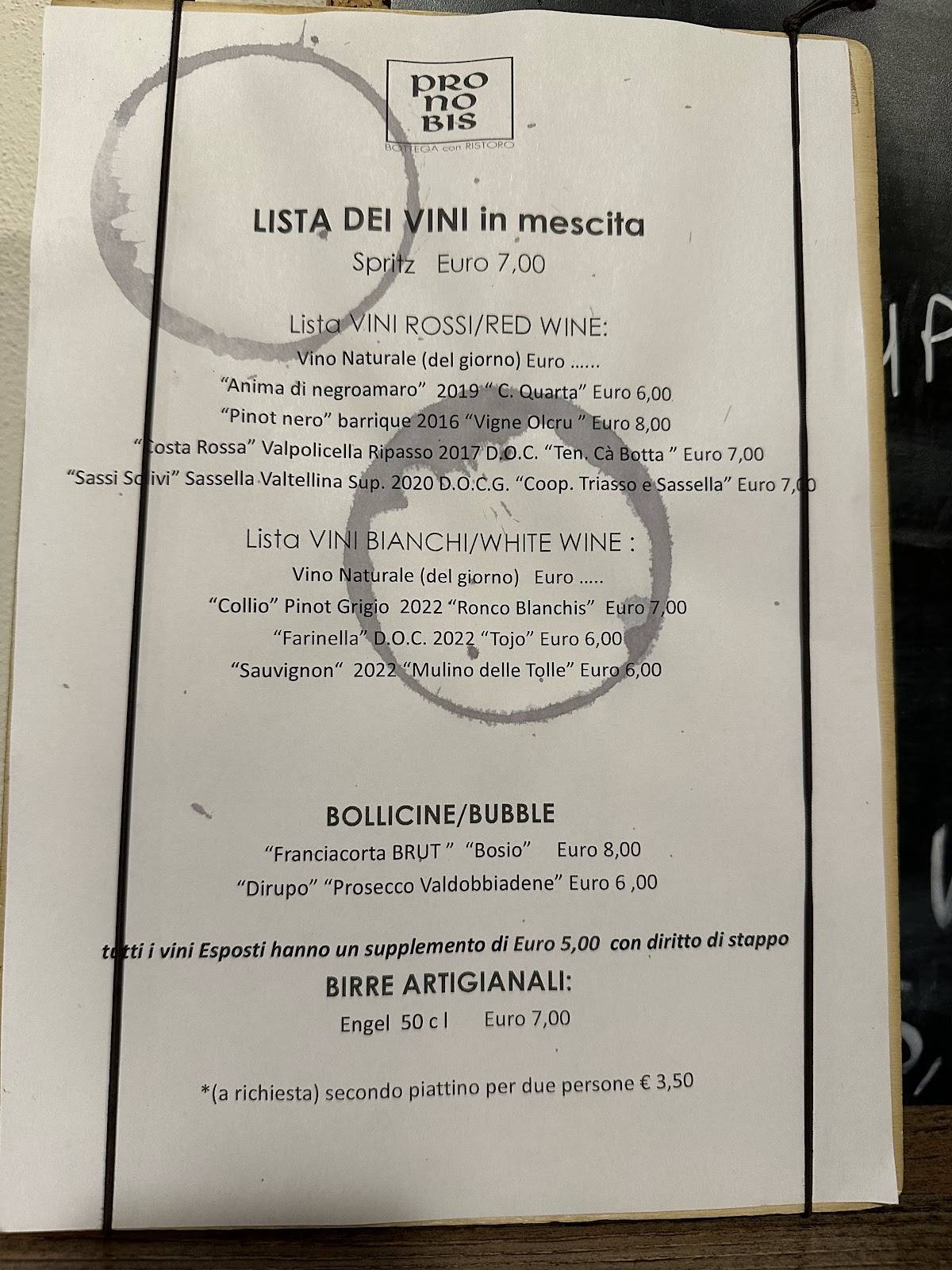 Menu di Pronobis 