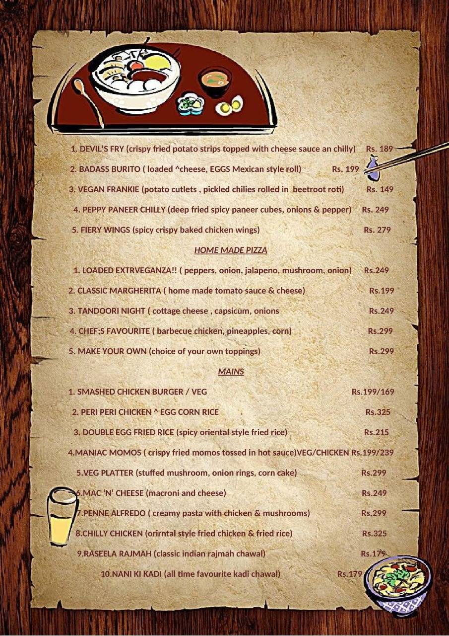 Pronto foods menu