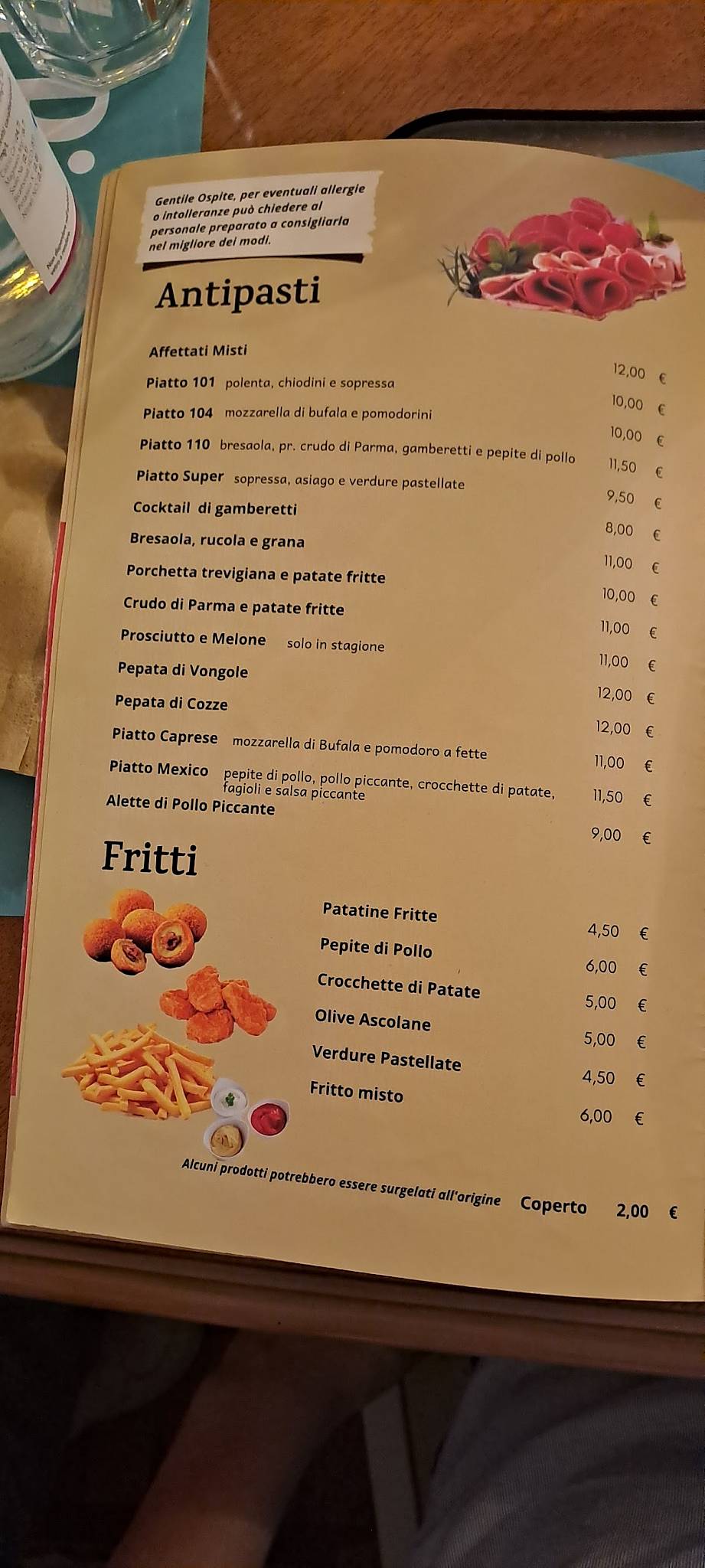 Menu di Al Pioniere 