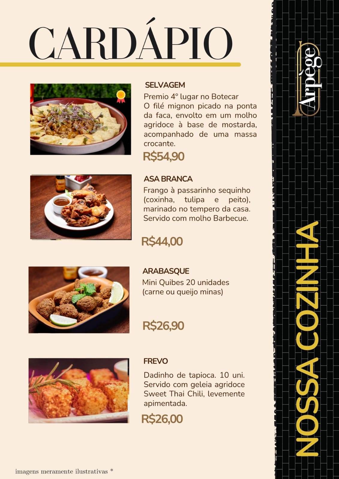 Arpège Bar cardápio