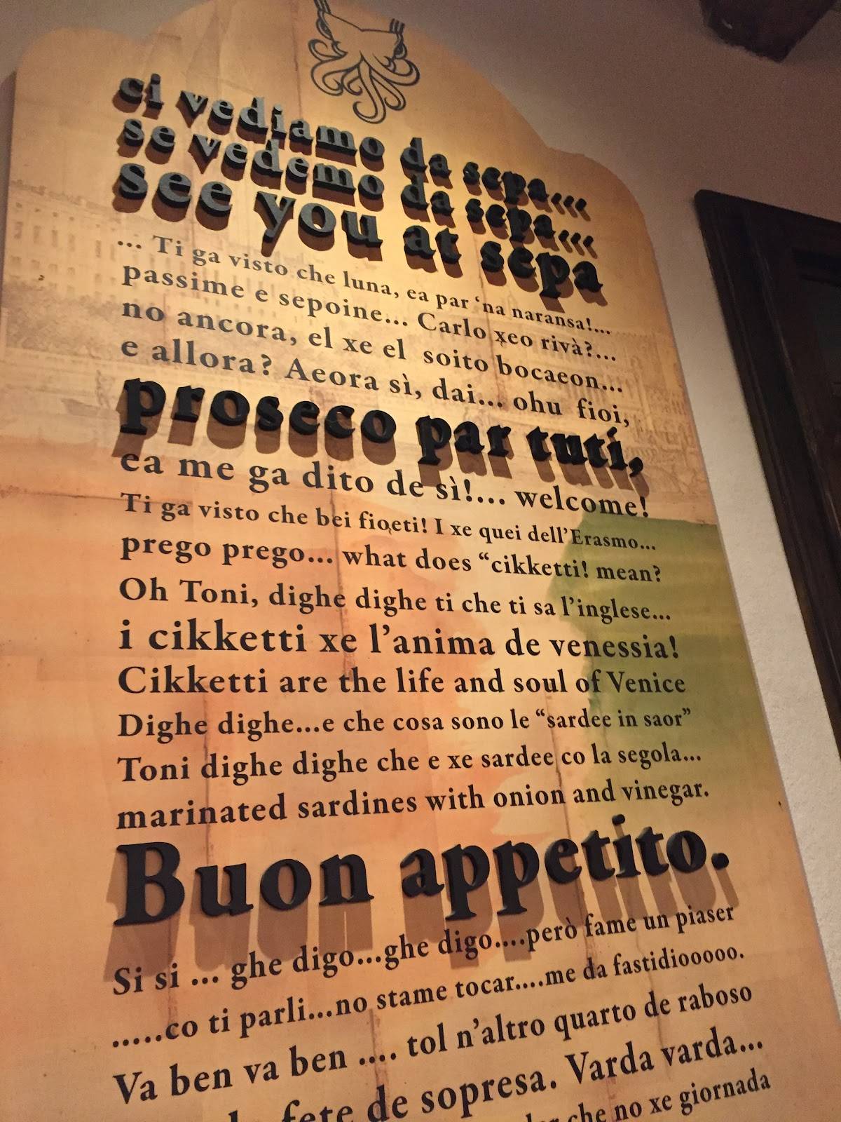 Menu di Bacaro dai Fioi 
