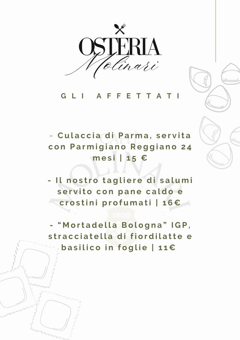 Menu de Bar Molinari