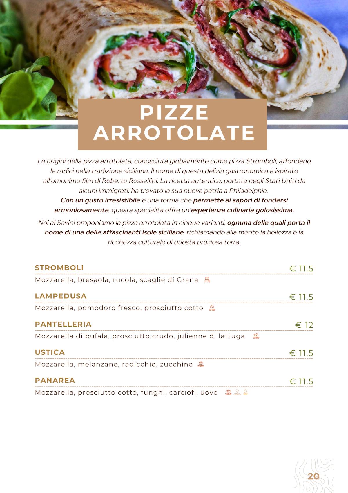 Menu di Bar Savini - Bar Pasticceria Ristorante Pizzeria Gelateria 