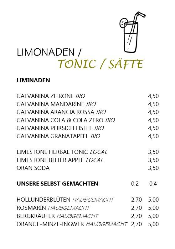 Menu de Cafe Prantl